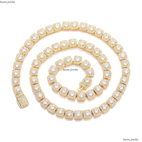 Jewelry Hip Hop 7mm Flip Clasp Moissanite Sugar Chain Men's Necklace Jewelry High-End Feel Unisex