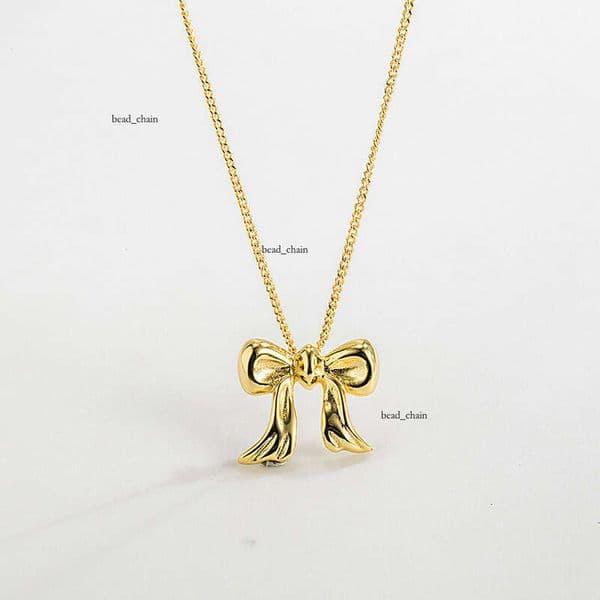 Korean Dongdaemun 925 sterling silver bow necklace for women light luxury ins niche versatile best friend collarbone chain popular on