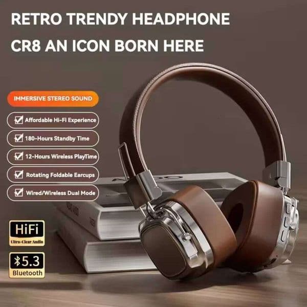 New 5.3 Foldable Wireless Headsets Headset Gamer Choice Retro Over Ear Headphones DJ Stereo Sounds Bluetooth