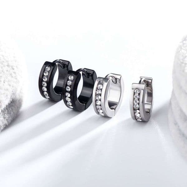 Hip Hop men's trendy personality smooth earrings 925 Sterling Silver 14K Gold simple diamond-studded fashion ear cuffs Jewelry niche earrings