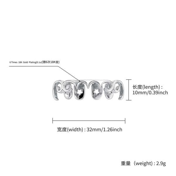 Jewelry smooth surface Hip Hop gold Halloween hollow fangs Christmas teeth braces wholesale