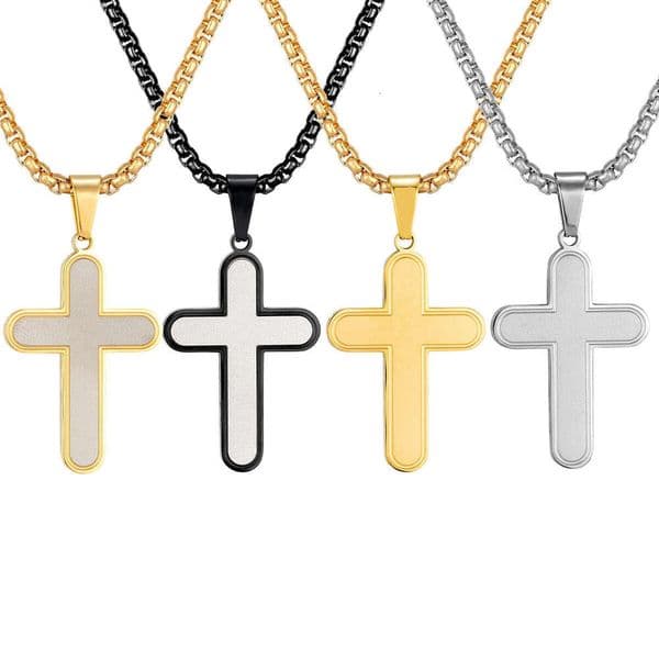 Moissanite Jewelry fashion 925 Sterling Silver 18K Gold necklace for men women versatile simple and elegant cross pendant choker niche accessory