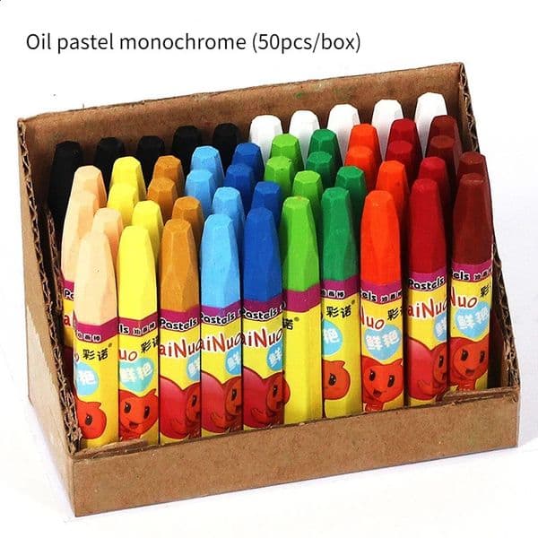 50pcs Monochrome Oil Pastels Set Paper Box Woodworking Markers Waterproof Not Dirty Hand Graffiti Coloring Crayons Art Supplies 260317BJ