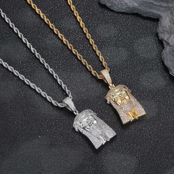 Unique thorn flower crown design Jewelry Hip Hop portrait men's street fashion Moissanite pendant necklace