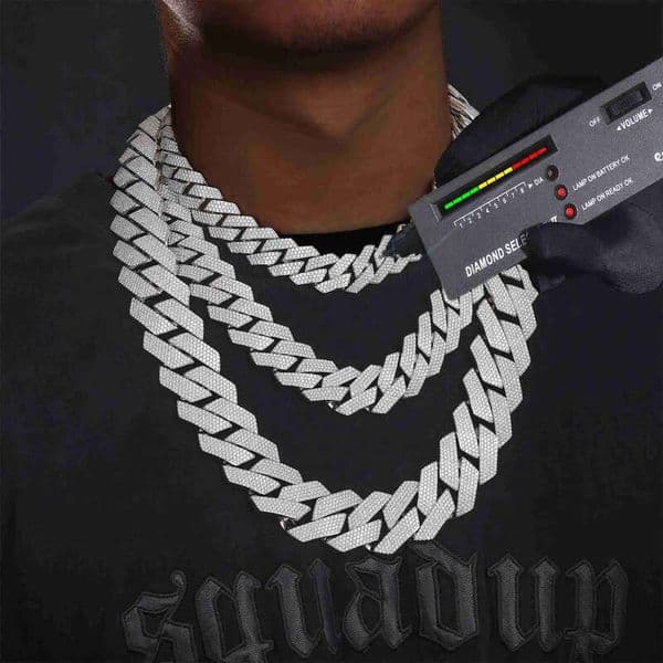 Luxury Customized Trendized S925 Silver Chain 8mm 10mm 12mm 14mm baguette Moissanite Diamond Hip Hop Cuban Lidynamic Necklace Bracelet