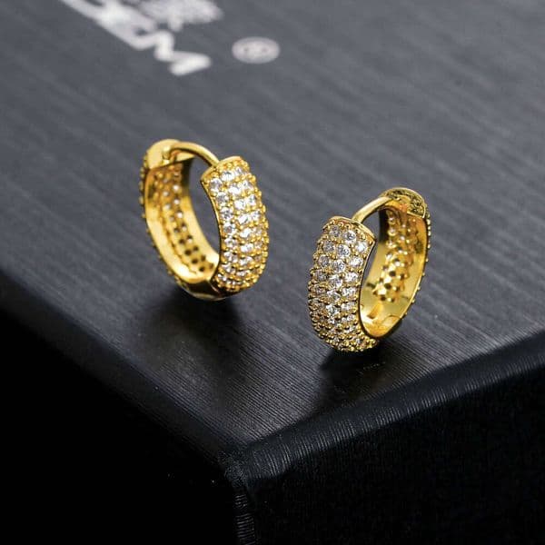 Jewelry Fashion Jewelry Hip Hop round earrings trendy brand personalized micro-inlaid Moissanite men's accessories