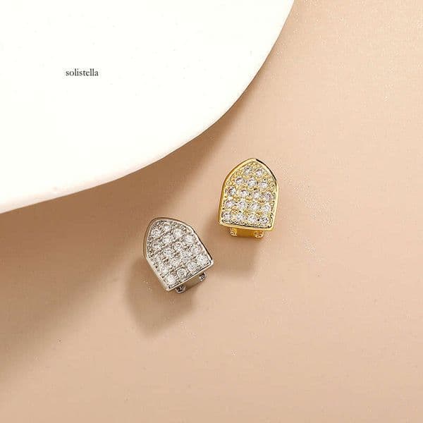 New Micro Pave Moissanite Single Gold Rapper Accessories Hip Hop Teeth Grills Manufacturer