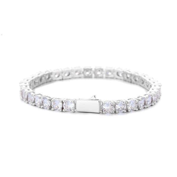 Hip Hop Style 3mm 4mm 5mm Wide Spring Clasp Tennis Chain Micro Pave Single Row Moissanite Hip Hop Necklace