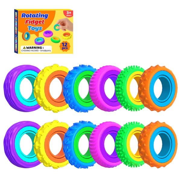 Upgraded Fidget Toys Children Adult Spinning Sensory Rings Finger Spinners Stress-Relief Toys