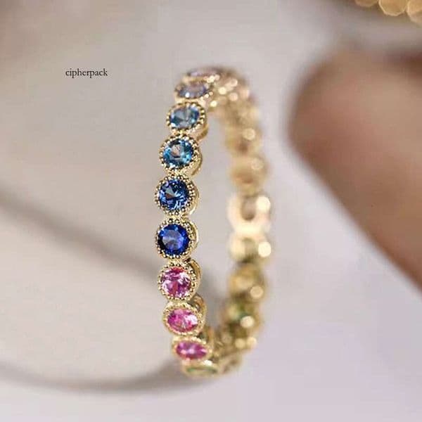Moissanite Jewelry wish simple and colorful women's inlaid with Moissanite exquisite ring everyday sweet jewelry