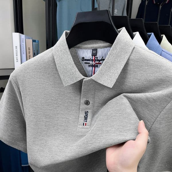 100% Cotton Men's T-shirt Summer New High-end Embroidered Polo Turn-down Collar Designer T-shirt Fashion Thin Designer Hoodie Short Sleeve Men's T-shirt