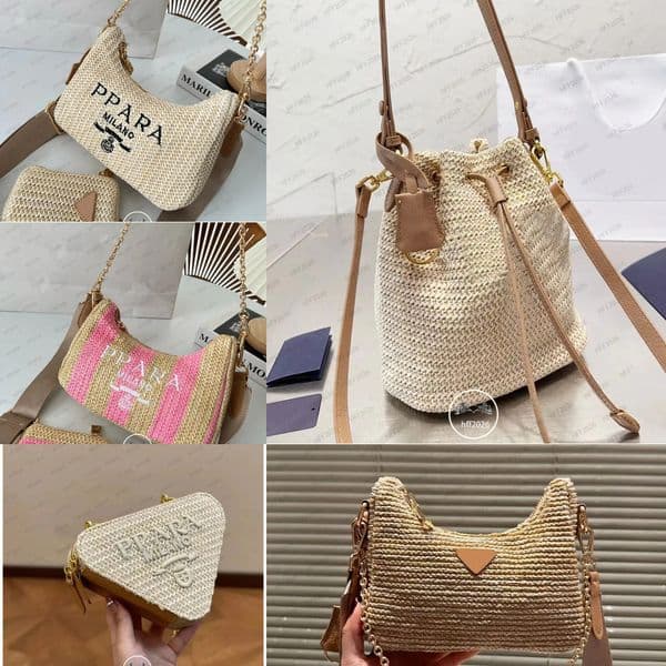 Designer Bag Women Straw bag woven Shoulder Bag Handbag Underarm Bag Chain Purse Design Crossbody long stick women's small tote bag beach bag 7d