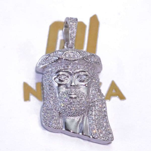 Jewelry Hip-Hop Silver Inlaid Moissanite Creative Jewelry Trend Avatar Full Diamond Pendant Necklace for Men Customization