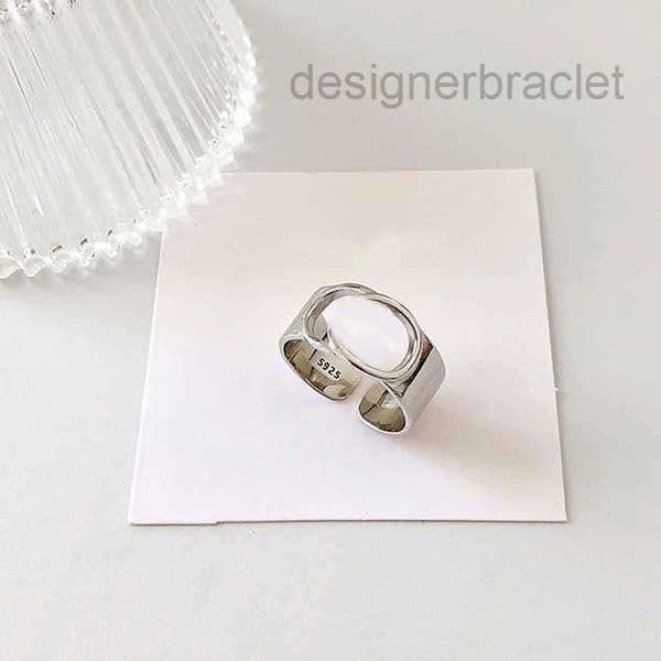 925 Silver Ring Hollow Letters Ring Simple Fashion Jewelry Hip Hop Punk Ring Party Gift Accessory Charm Jewelry