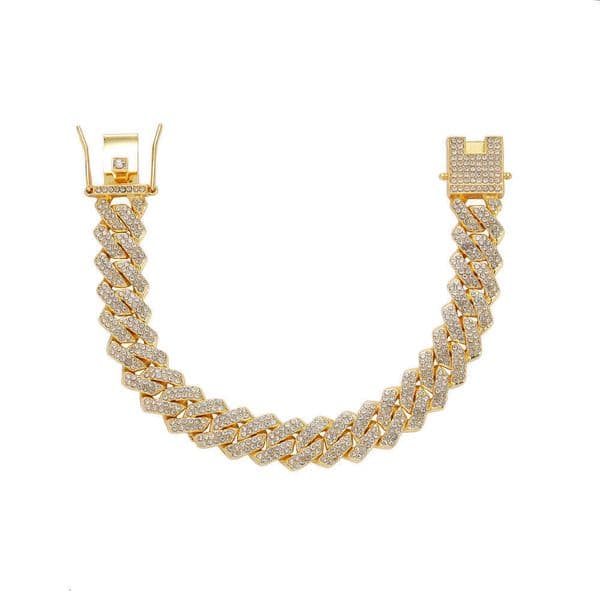 Alloy bracelet Jewelry Hip Hop jewelry street rap accessory double-row Moissanite Cuban bracelet