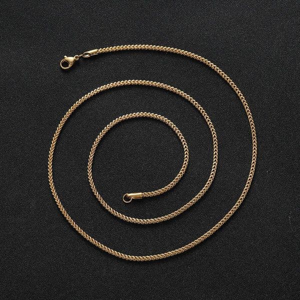 2mm Jewelry Hip Hop necklace vacuum-plated jewelry pendant chain 925 Sterling Silver 14K Gold double-sided chain