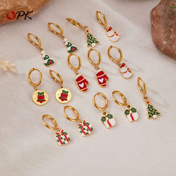 French-style elegant 925 Sterling Silver 18K Gold stud fashionable and light luxury versatile Christmas earrings jewelry wholesale