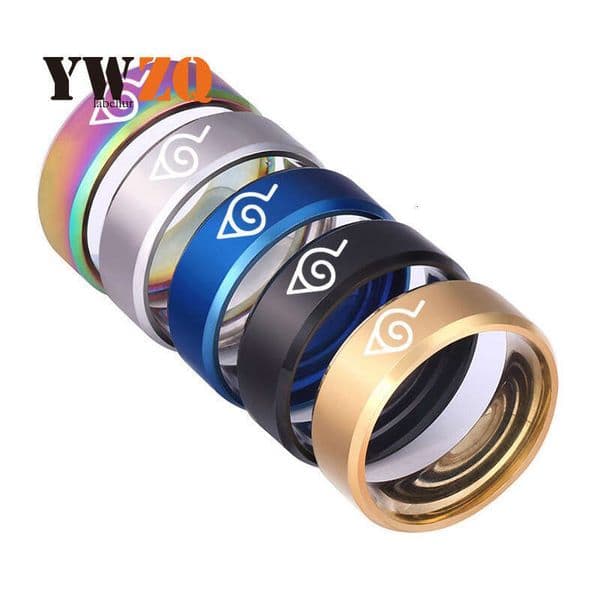 supply of Sterling Silver 14K 18K Gold jewelry laser-engraved Naruto titanium steel rings various anime-related products available