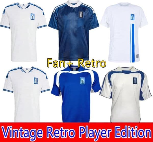2026 2027 Greece National Team World Cup Retro Soccer Jersey 2004 Classic Football Shirt FORTOUNIS BAKASETAS KARAGOUNIS CHARISTEAS Men Kids High Quality Uniform