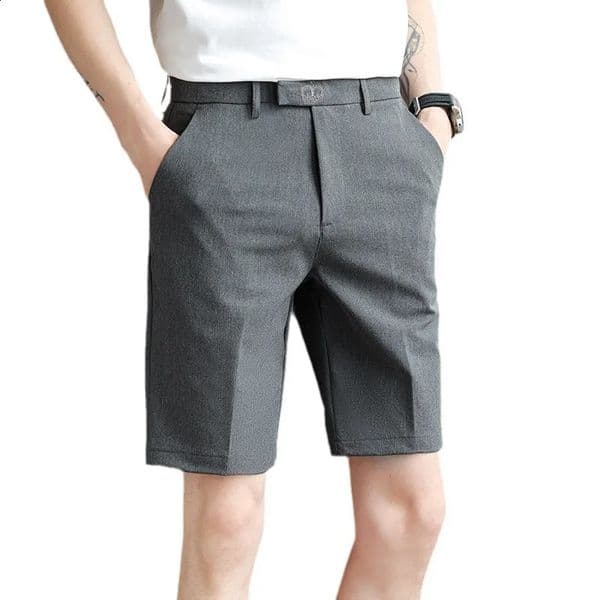 Japanese Style Suit Shorts for Men Casual High End Korean Trousers Spring Summer Trendy Ice Silk 5-Points Pant Youth School Wear 260321