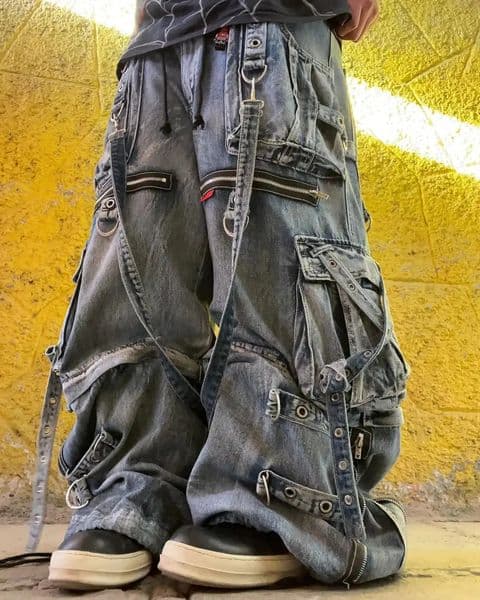 Streetwear Heavy Jeans Y2K Clothing Men Women Hip Hop Retro Pockets Baggy Cargo Pants Baggy Jeans Low Rise Wide Leg Trousers 260319