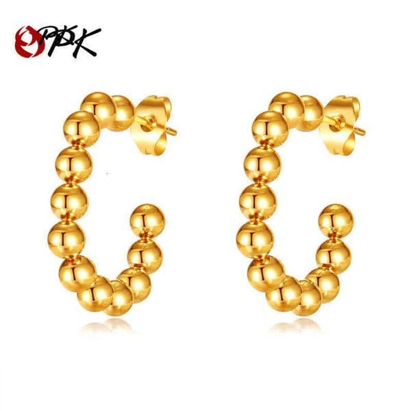 Moissanite Jewelry minimalist and unique irregular bead wholesale French trendy versatile stylish 925 Sterling Silver 14K Gold stud earrings for women