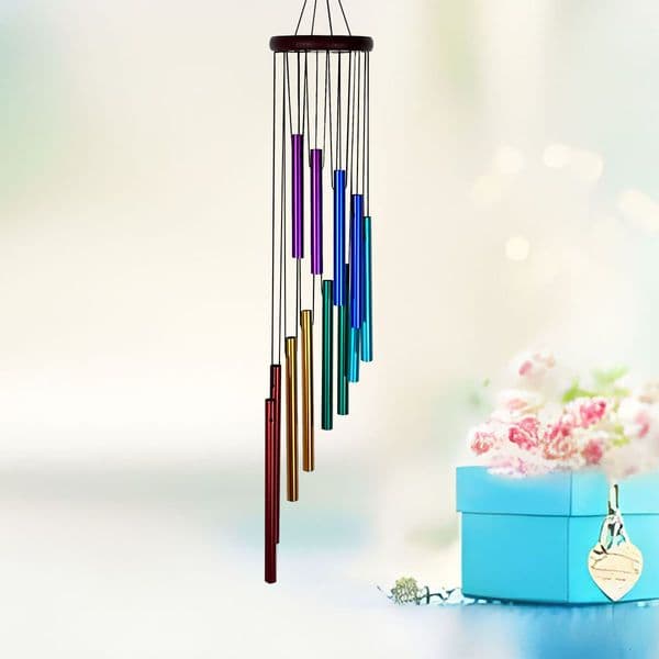 Wall Hanging Woven Tapestry Dream Catcher Boho Home Decor Wind Chime Collection Rotating Twelve-Tube Metal Pine Wood Aluminum Tubes For Home Use Dreamcatcher
