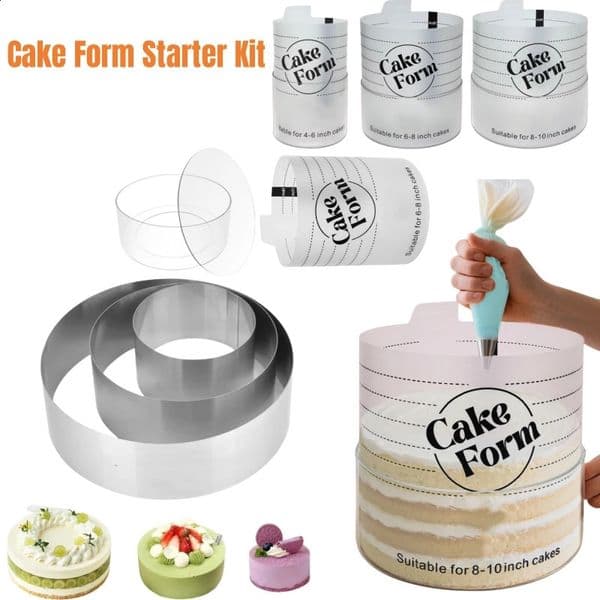Adjustable Round Cake Ring Mold Retractable Fondant Mousse Cake Ring Acrylic Circle Baking Ring Cake Tools Round Cake Form Kit 260318 260318