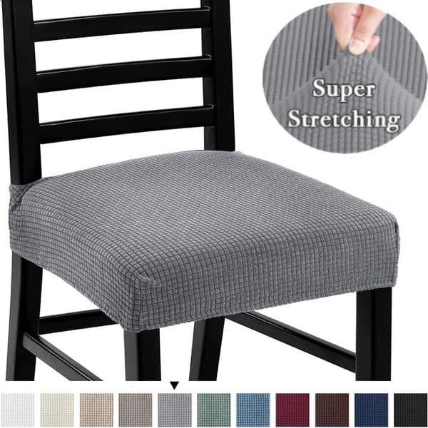 Jacquard Chair Seat Covers Removable Washable AntiDust Stretch Spandex Dining Room Upholstered Cushion Slipcovers 260323