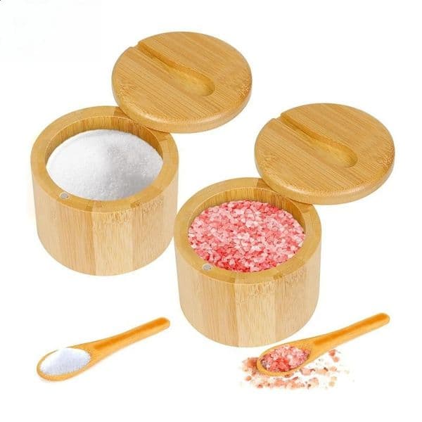 Seasoning Jar Storage Containers Seasoning Bamboo Salt Bowl Kitchen Accessories for Home Spice Can Pill Case Container Box 260316