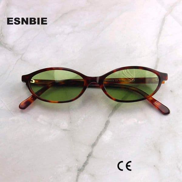 Trendy Acetate Small Oval Sunglasses Women 90'S Outfit Vintage Sun for Men Fashion Polarized Glasses UV400 Protection 26W0323