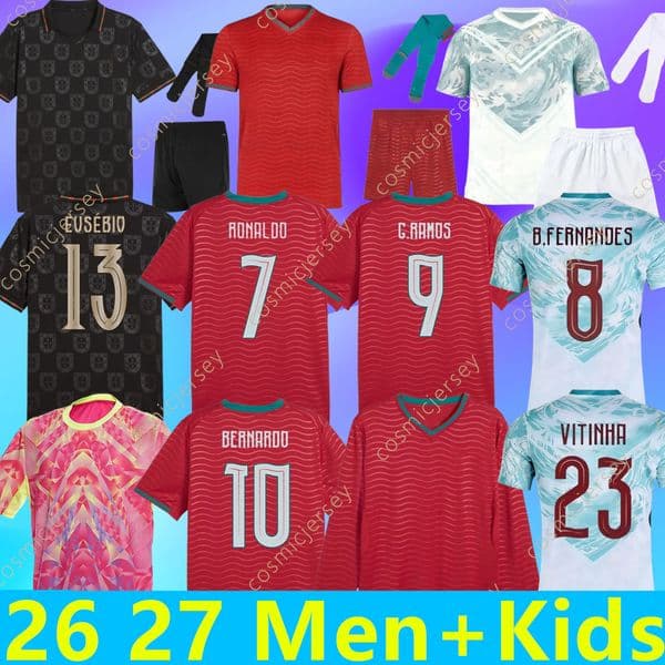 25 26 27 Portugal Special Edition JOAO FELIX RONALDO soccer jerseys N.MENDES RUBEN DIAS Football shirt G.RAMOS R. LEAO NETO VITINHA JOAO NEVES NETO RAMOS Kids Kit uniform