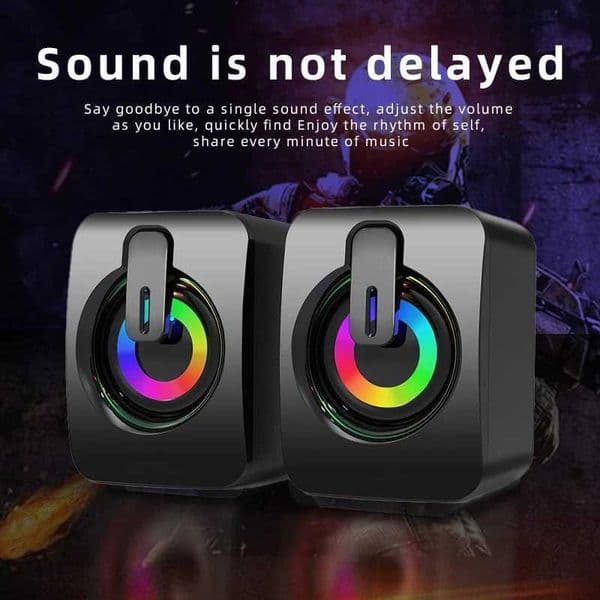 Computer Speakers PC Sound Box HIFI Stereo Microphone USB Wired Caixa De Som With LED Light For Desktop Computer Laptop Notebook X260323