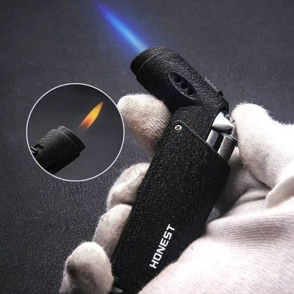 Honest Metal Windproof Outdoor BBQ Torch Turbo Jet Butane Luxury Cigar Cigarette Two Way Flame Inflatable Lighter Smoking Tool