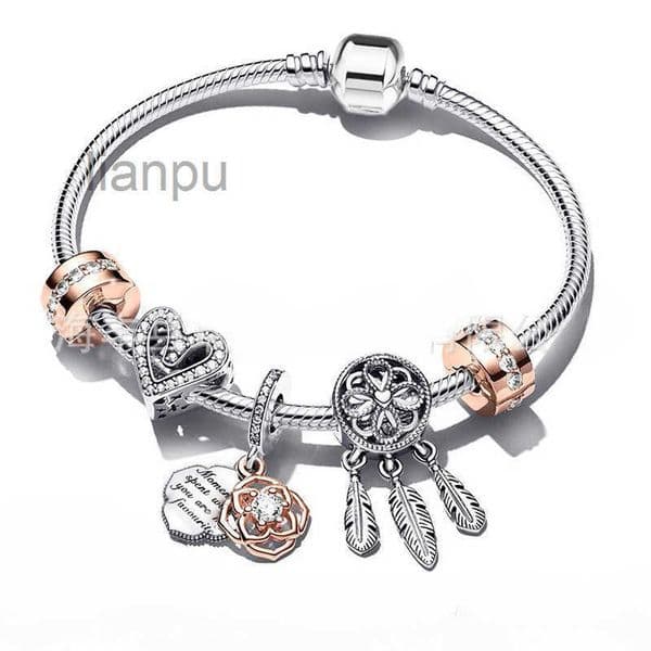 classic snake chain Luxury charm bracelets for women retro vintage crystal sea animal cute lovely number 8 charms bead love heart bracelet bangle jewelry