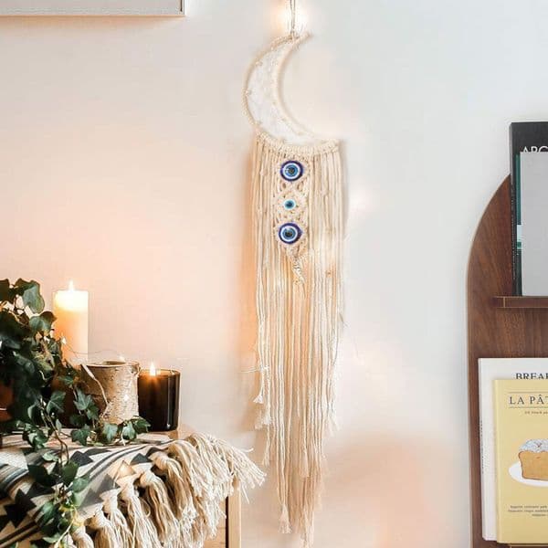 Wall Hanging Woven Tapestry Dream Catcher Boho Home Decor Hand-woven Tapestry Moon Dreamcatcher Star And Moon Pendant ation Dreamcatcher