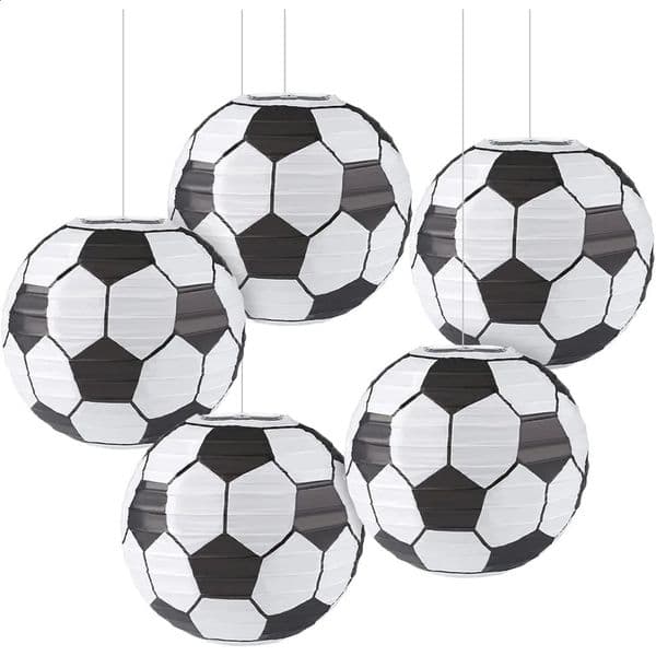 5PCS 20CM 8Inch Soccer Ball Paper Lantern Decoration Goal Birthday Party 260323BJ