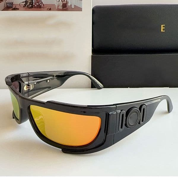 Designer Mens Womens Oval Sunglasses Acetate Frame Curved Lens Top Quality Street Photography T Stage Show Men Glasses Trendy Cool Style with Original Box