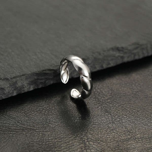 supply of 925 Sterling Silver 14K Gold rings personalized unique geometric wave open adjustable jewelry manufacturer