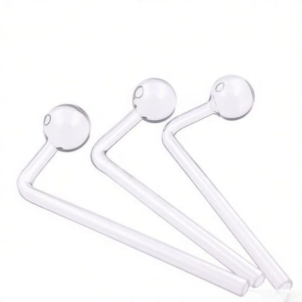 Thick heady Clear Bent 13cm Glass Oil Burner Pipe for replace Water Top Puff Toppuff Glass Bong glass hand straw tube nails pipes for smoking