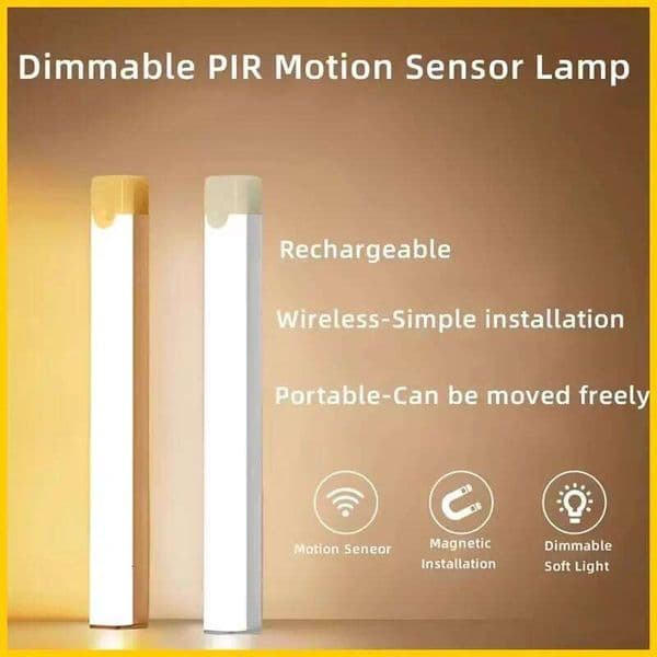Smart Motion Sensor NightLight Ultra-Thin 3Color Temperatures USB-Rechargeable for Wardrobes Stairs Cabinets Home and Office Use 26H0323
