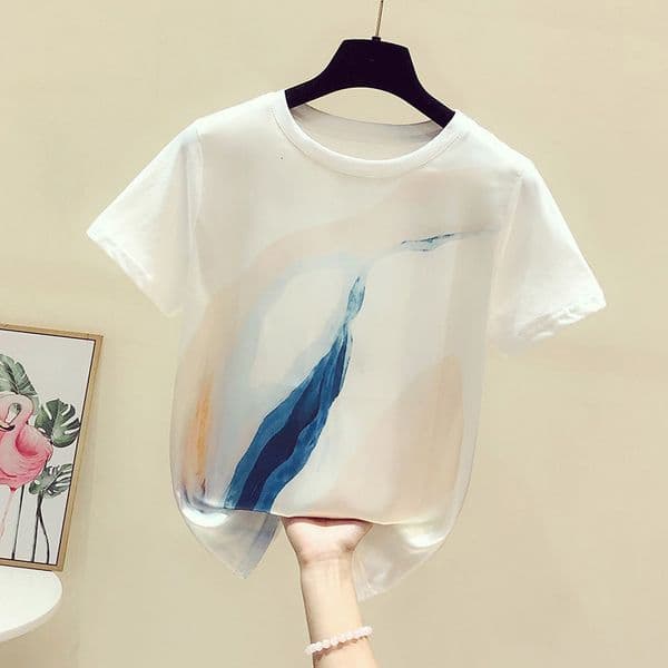 Designer T-shirt Branded Discount Women's Clothing Removed Counter-grade Regular Shoulder Silk T-shirt Polo Short Sleeve Designer Hoodie Printed White Blouse