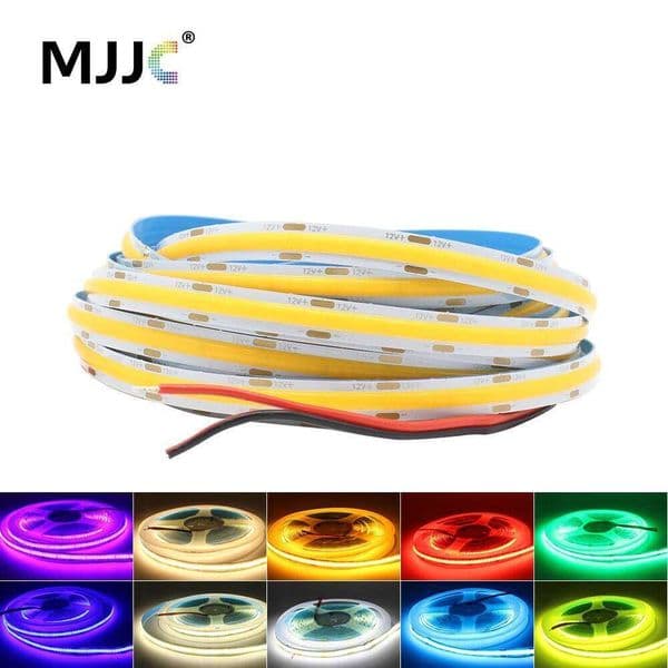 12V COB LED Strip 320LEDs/m High Density RA90 Warm Nature Cool White Red Ice Blue Yellow Pink Flexible Ribbon Linear Light 26L0323