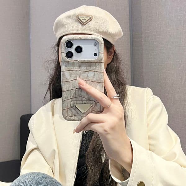 PRAOA Retro Imitation Crocodile Leather Pattern Phone Case For iPhone CASE 17 16 15 14 13 Pro Max Shockproof Proteciton Cover Coque Z260522