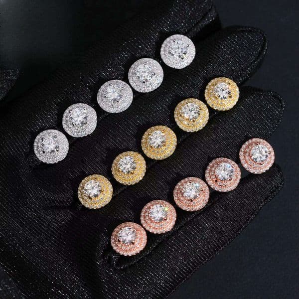 Fine Jewelry Iced Out Silver 925 Hip Hop Men Women Screw Back VVS Moissanite Earrings Ship From USA Warehouse