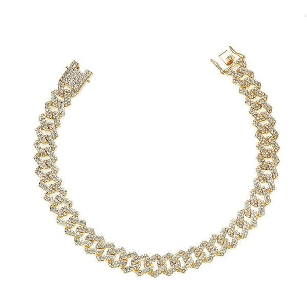 20mm double-row diamond necklace Luxury Jewelry Hip Hop jewelry diamond-shaped chain bold and domineering large Cuban chain for men