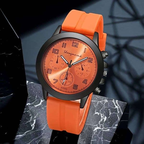 Fashion Silicone Band Men Sports Watches Arabic Dial Male's Quartz Wristwatch Reloj Hombre