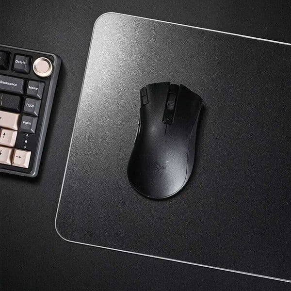 Smooth Hard Photovoltaic Glass Mouse Pad - XXL Clear Tempered Surface Desktop Mat for FPS Gaming & eSports 26L0323
