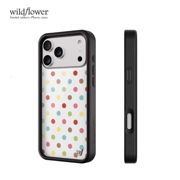 Wildflower 17ProMax Colorful Polka dots Phone Case for iPhone 12 13 14 15 16 17 Pro Max Plus Air Wave point shockproof Cover 26H0323