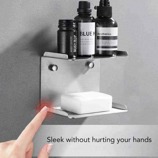 Designer MOLI Punch Free Black Matte Holder Stainless Steel Dish Wall Mounted Bath Bathroom Shelves h Soap Basket Mle114 211119 Shipping